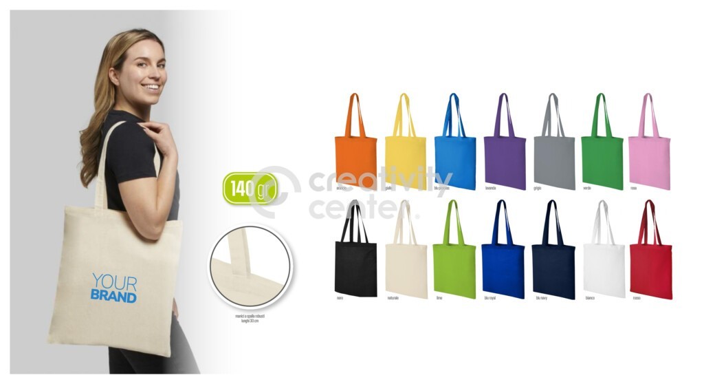 Shopper in cotone colorato 140gr