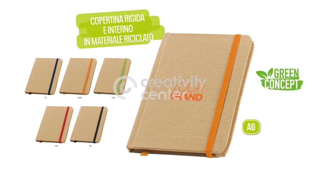 Notebook A6 cartone riciclato