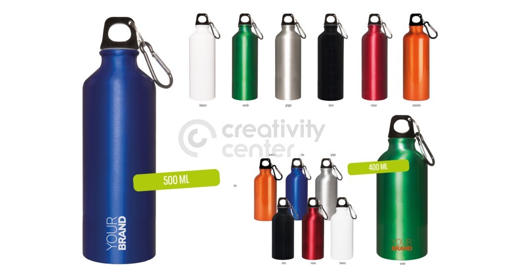 Borraccia con moschettone 500ml